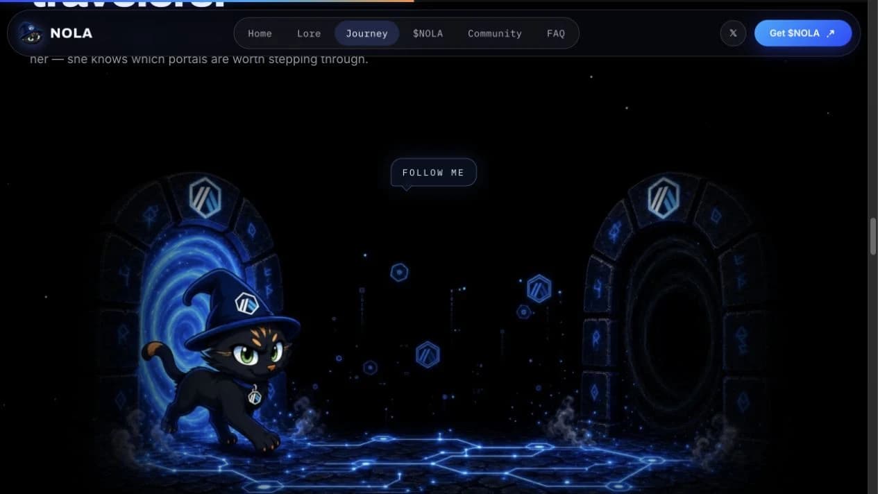 Nola Journey section: the cat as a guide into the next chapter