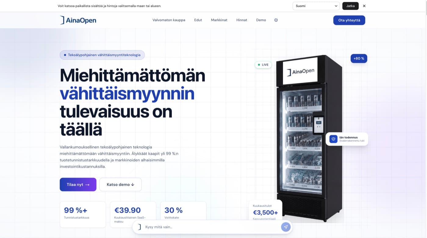 AinaOpen Smart Fridge — interface