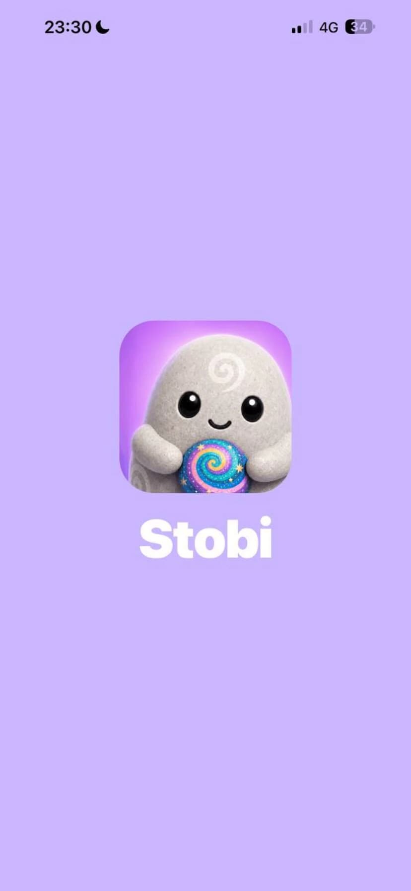 Stobi splash screen with the app icon and product name